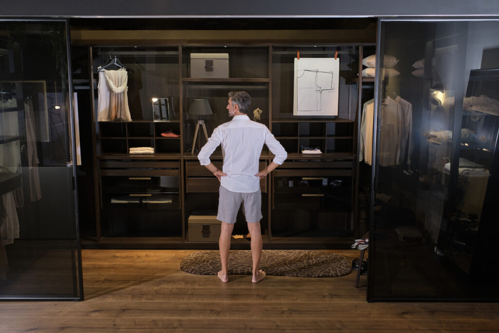 Wooden closet organizers for walk in