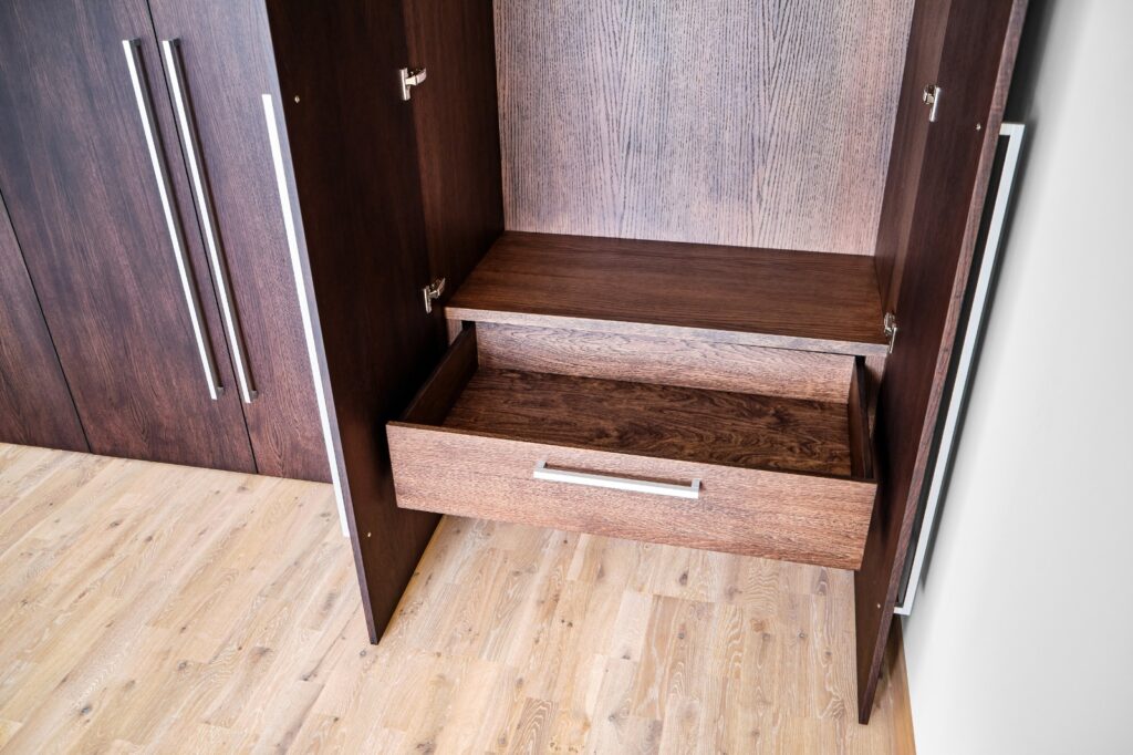 Old Dresser into Closet Drawers